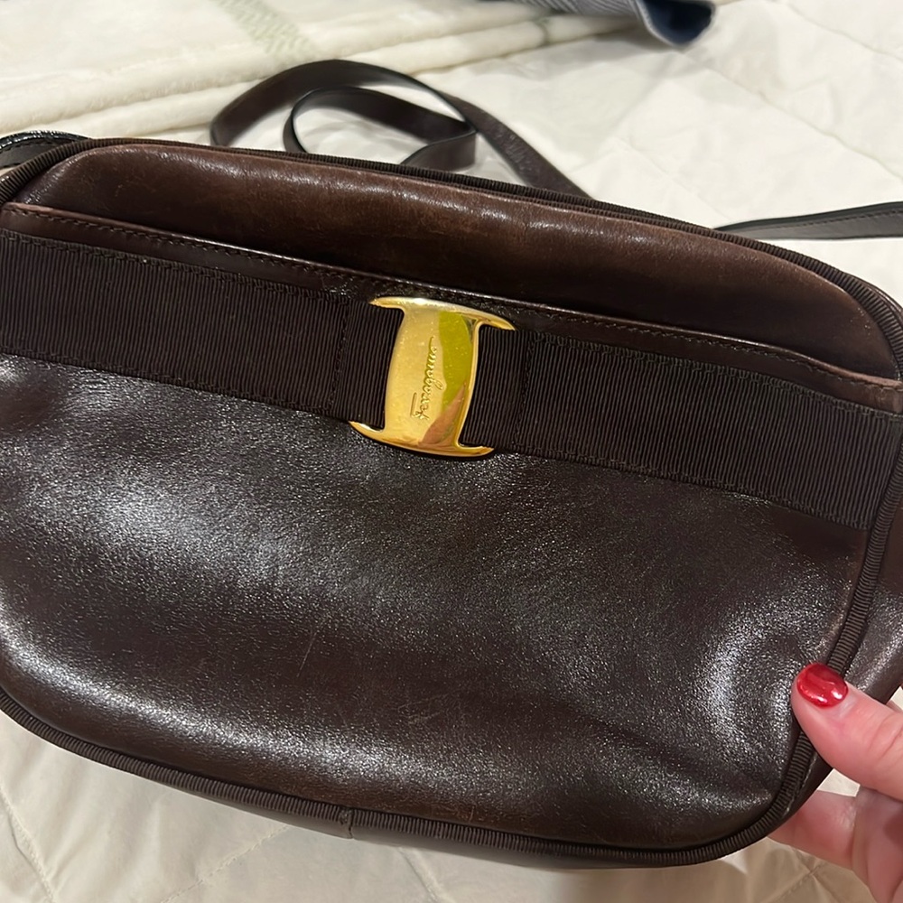 Ferragamo brown camera bag.  Lovely condition.